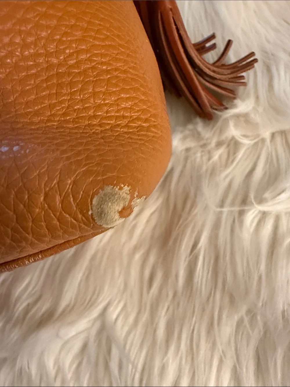 Dooney & Bourke Two-Tone Orange Pebbled Leather Satchel